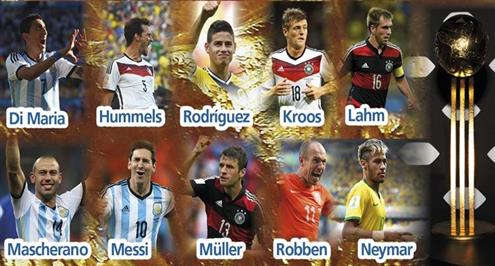 صورة - المرشحون العشرة للقب أفضل لاعب في كأس العالم 2014